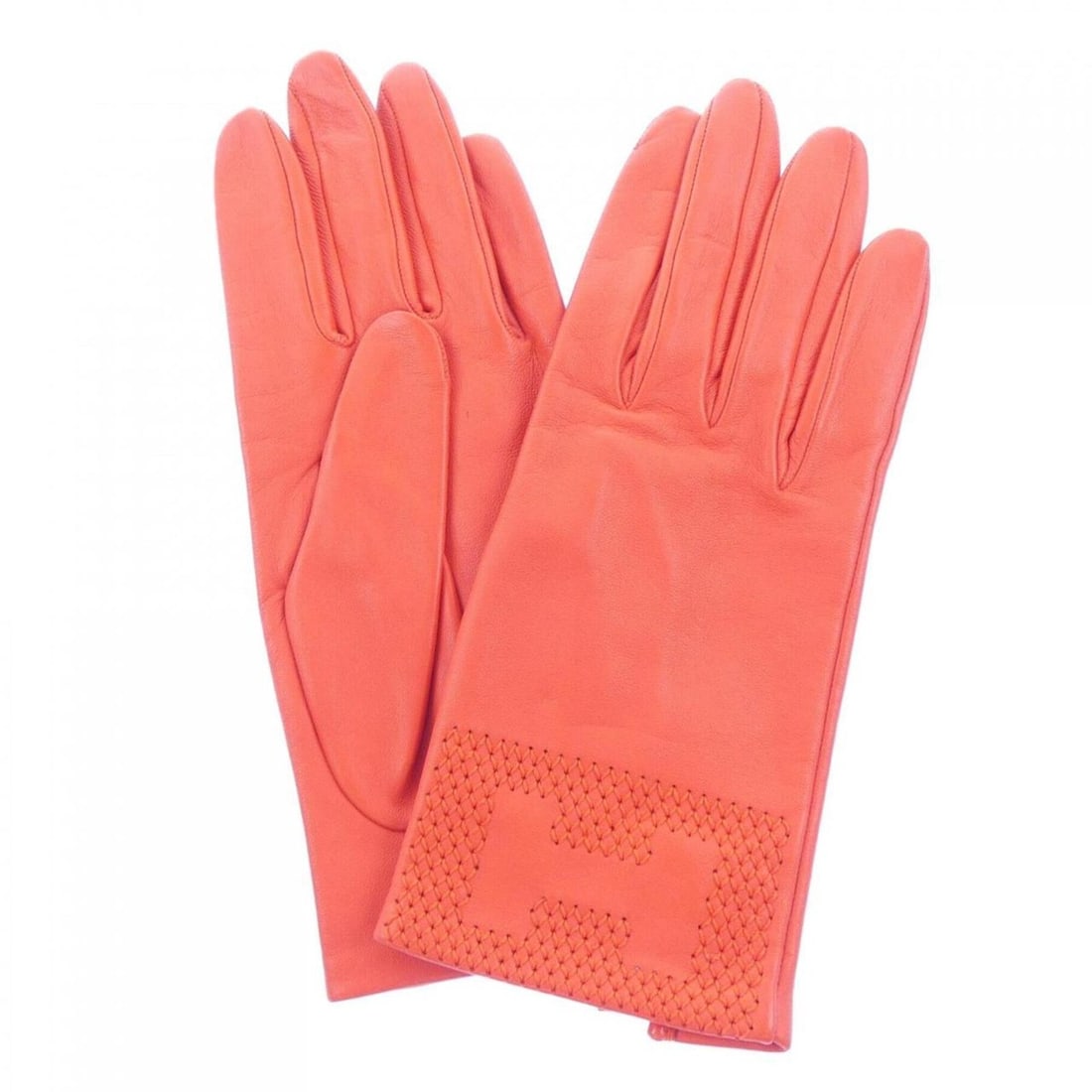 Hermes gloves: --- Catalog ---Category: SizeHand Width: 18cm / 7.08''Category: DesignType: Warm glovesColor: Red colorGender: WomenCategory: GeneralBrand: Hermes--- Item List ---Section: ConditionRanking: Rank A