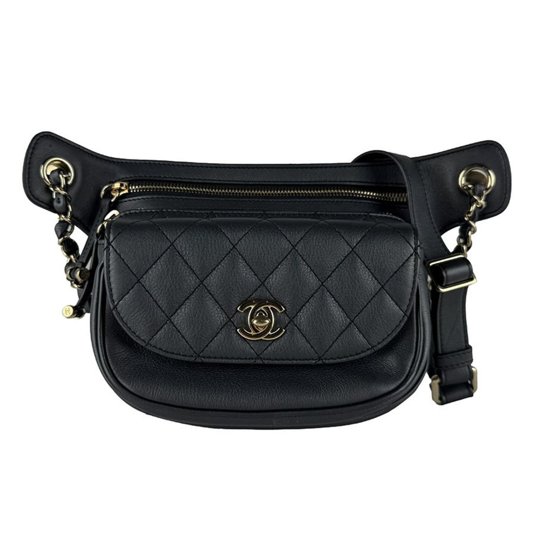 Chanel CHANEL Shoulder Bag Leather Gray Gold Women's z10897: --- Catalog ---Category: SizeSize (HxWxD): 18cm x 30cm x 5cm / 7.08'' x 11.81'' x 1.96''Category: DesignType: Shoulder bagColor: GrayGender: WomenMaterial: Leather Category: GeneralBrand: