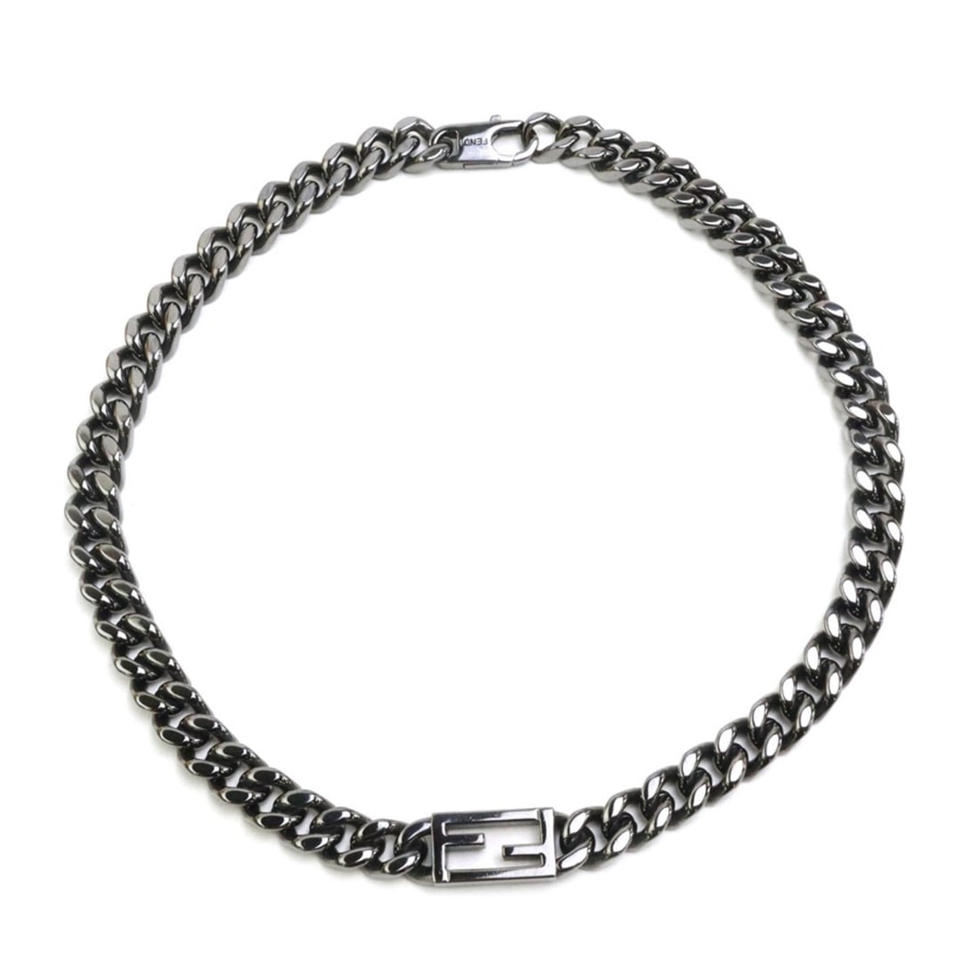 Fendi necklace, metal, gunmetal, men's and women's, r11412k: --- Catalog ---Category: SizeNeck Circumference: 44 cm / 17.32''Category: DesignColor: GunmetalGender: Men,WomenMaterial: MetalNecklace Type: NecklaceCategory: GeneralBrand: Fendi--- Item List ---Sect