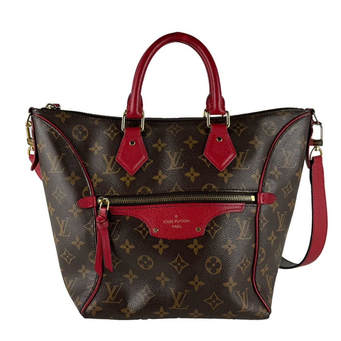 Louis Vuitton LOUIS VUITTON Shoulder Bag Handbag Monogram Tournelle PM Canvas Red Brown Women's: --- Catalog ---Category: SizeSize (HxWxD): 25cm x 28cm x 14cm / 9.84'' x 11.02'' x 5.51''Category: DesignType: Handbag, Shoulder bagColor: Brown, Monogram, Red colorGender: WomenMaterial: Monogram Cat