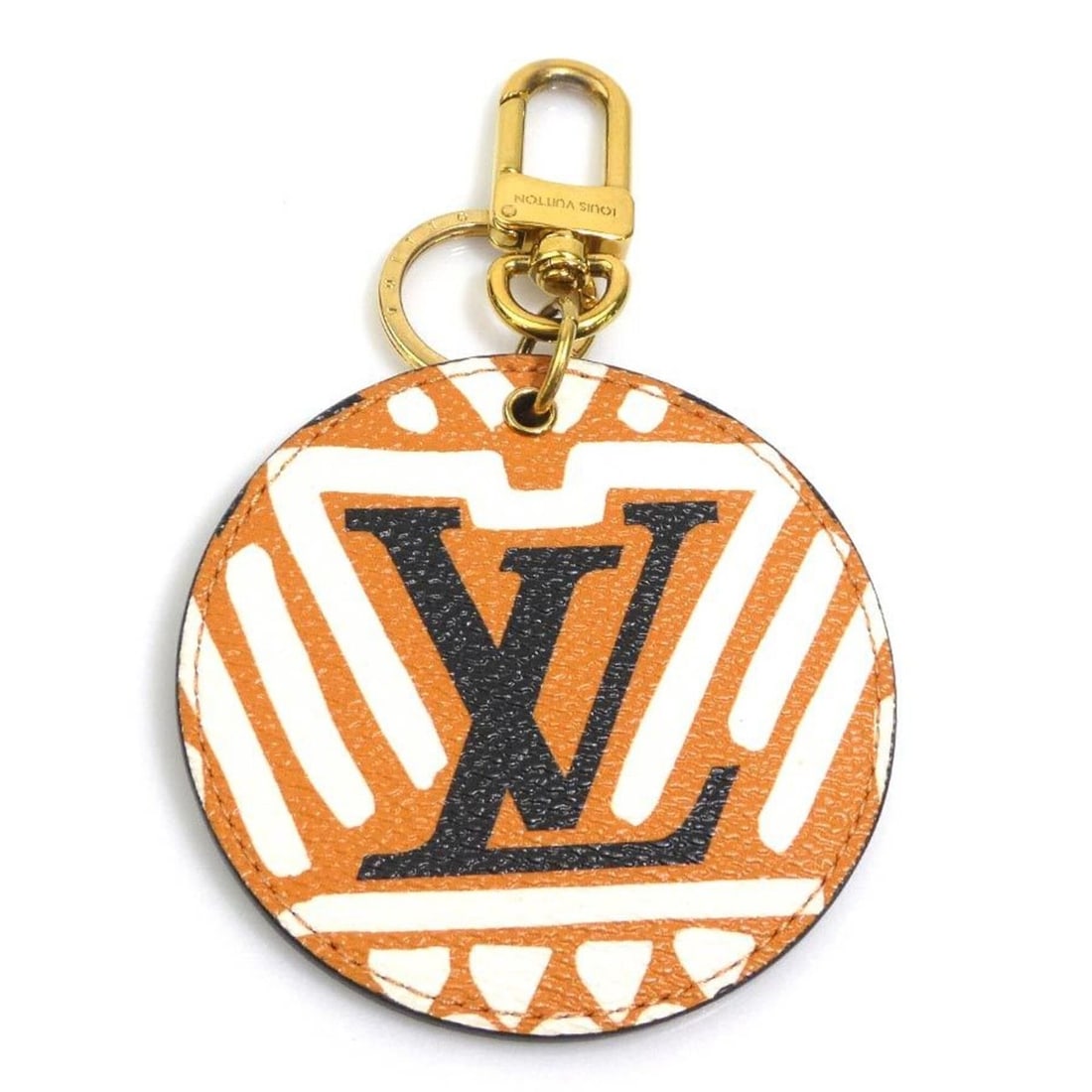 Louis Vuitton LOUIS VUITTON Charm Keyring Portefeuille Illustré Leather Metal Orange Black White: --- Catalog ---Category: SizeSize (HxWxD): 12.7cm x 8cm / 5'' x 3.14''Category: DesignType: KeyringColor: Black, Orange, WhiteGender: Men,WomenMaterial: Leather, MetalCategory: GeneralMPN: M69723Brand