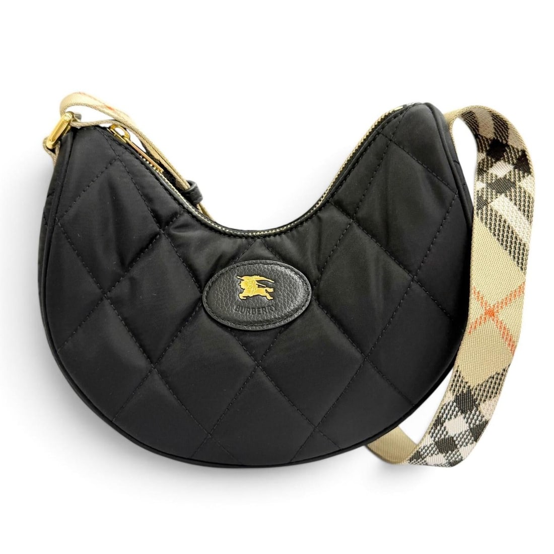 BURBERRY 8111928 Horseshoe Crossbody Bag, Nylon and Leather, Nova Check Pattern, Shoulder Black,: --- Catalog ---Category: SizeSize (HxWxD): 19cm x 23.5cm x 7cm / 7.48'' x 9.25'' x 2.75''Category: DesignType: Crossbody bag, Shoulder bagColor: BlackGender: WomenMaterial: Nylon , Leather Category: G