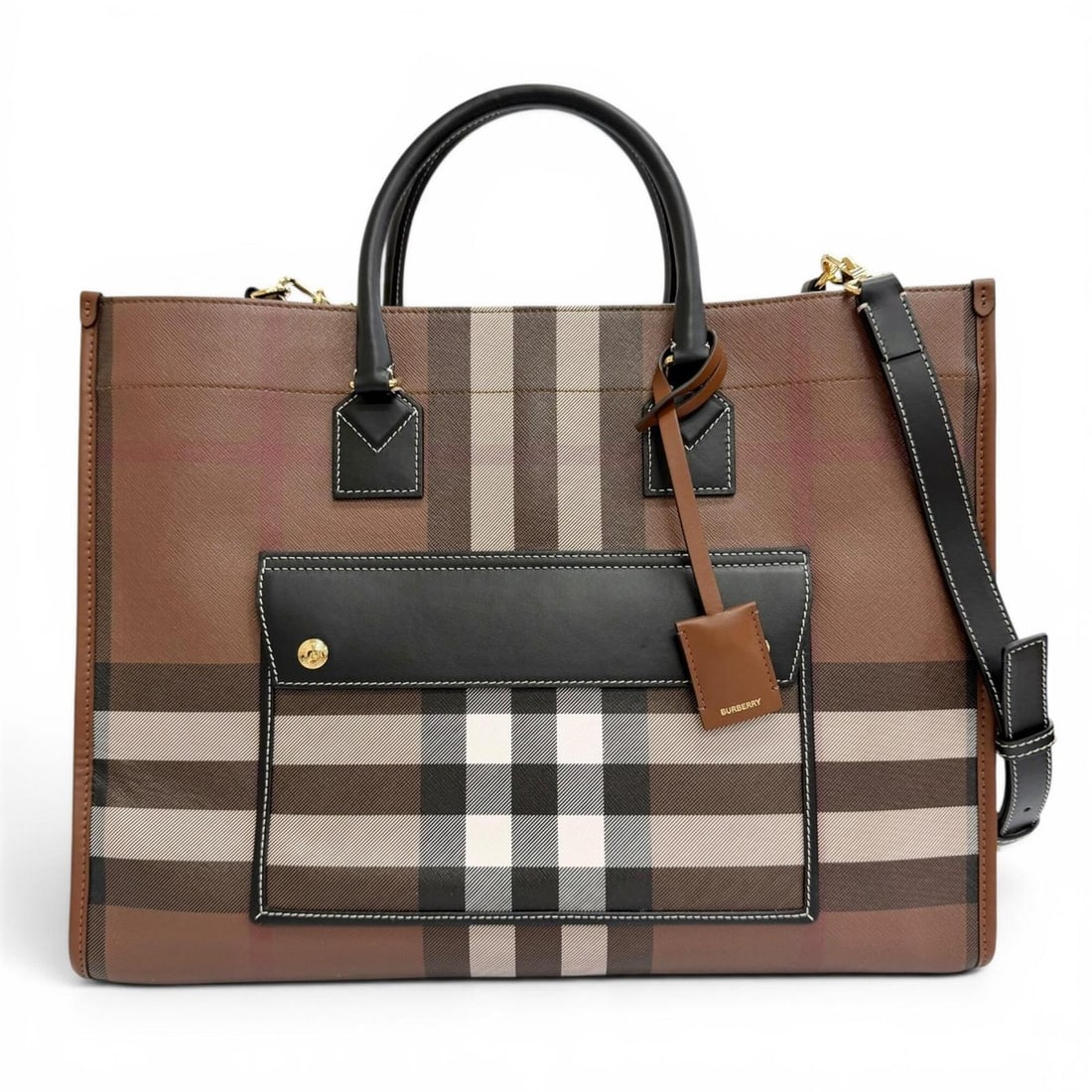 BURBERRY 8069660 Medium FREYA TOTE Vintage Check 2-Way Tote Bag/Shoulder Bag in Dark Birch Brown -: --- Catalog ---Category: SizeSize (HxWxD): 31cm x 40cm x 16cm / 12.2'' x 15.74'' x 6.29''Category: DesignType: Shoulder bag, Tote bagColor: BrownGender: WomenMaterial: Elastane , Cotton , Polyester Ca