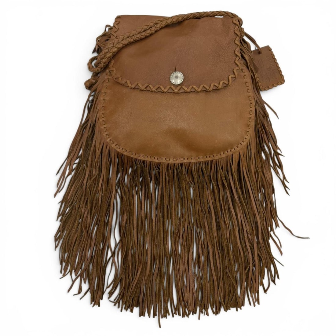 RALPH LAUREN Ralph Lauren Concho Button All Leather Fringe Shoulder Bag Brown Women's: --- Catalog ---Category: SizeSize (HxWxD): 33cm x 29cm x 6.5cm / 12.99'' x 11.41'' x 2.55''Category: DesignType: Shoulder bagColor: BrownGender: WomenMaterial: Leather Category: GeneralBrand: Ralph La