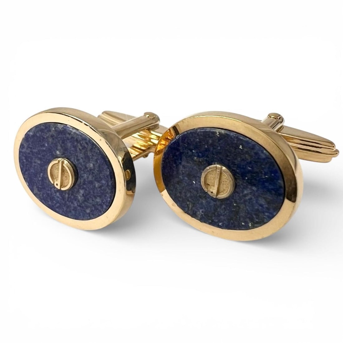 Dunhill Lapis Lazuli Oval D Logo Cufflinks (Gold & Blue) - Men's: --- Catalog ---Category: SizeSize (HxWxD): 12.00mm x 15.00mm / 0.47'' x 0.59''Category: DesignType: CufflinksColor: Blue, GoldStone: Lapis lazuliGender: MenCategory: GeneralBrand: Dunhill--- Item List