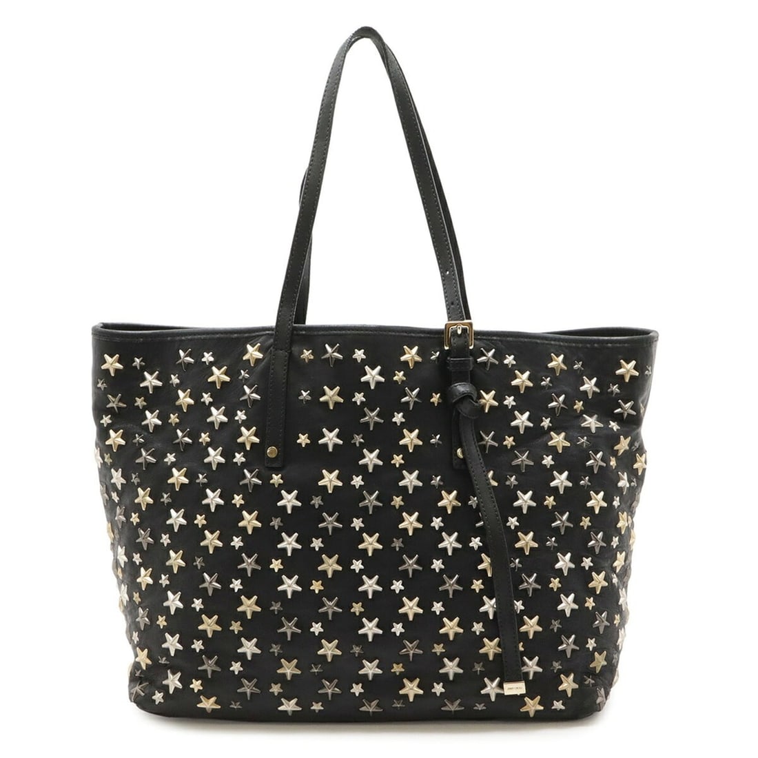 JIMMY CHOO SASHA M Tote Bag Shoulder Star Stud Leather Black: --- Catalog ---Category: SizeSize (HxWxD): 28cm x 33cm x 17cm / 11.02'' x 12.99'' x 6.69''Category: DesignType: Shoulder bag, Tote bagColor: BlackGender: WomenMaterial: Leather Category: GeneralBrand: