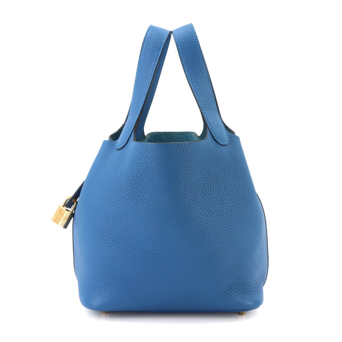 Piko Hermes Picotin Lock 18 PM Handbag, Taurillon Clemence Leather, Blue Zellige, Y Stamp, Gold: --- Catalog ---Category: SizeSize (HxWxD): 19cm x 18cm x 14cm / 7.48'' x 7.08'' x 5.51''Category: DesignType: HandbagColor: BlueGender: WomenHardware Color: GoldCategory: GeneralBrand: Piko--- Item Li