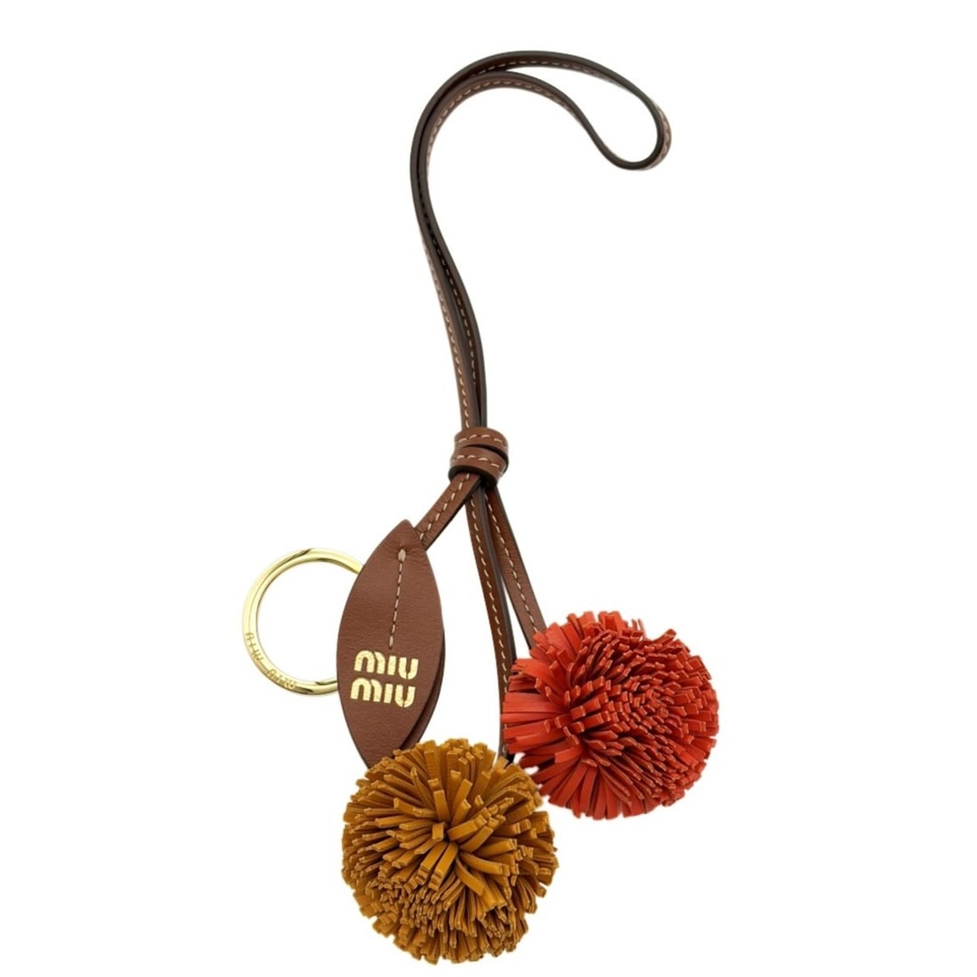 Miu Miu Miu Leather Trick Keychain Bag Charm 5TL516 Keyring Cherry: --- Catalog ---Category: SizeSize (HxWxD): 260.00mm x 80.00mm x 50.00mm / 10.24'' x 3.15'' x 1.97''Category: DesignType: Handbag charmColor: OrangeGender: WomenMaterial: LeatherCategory: GeneralBrand: