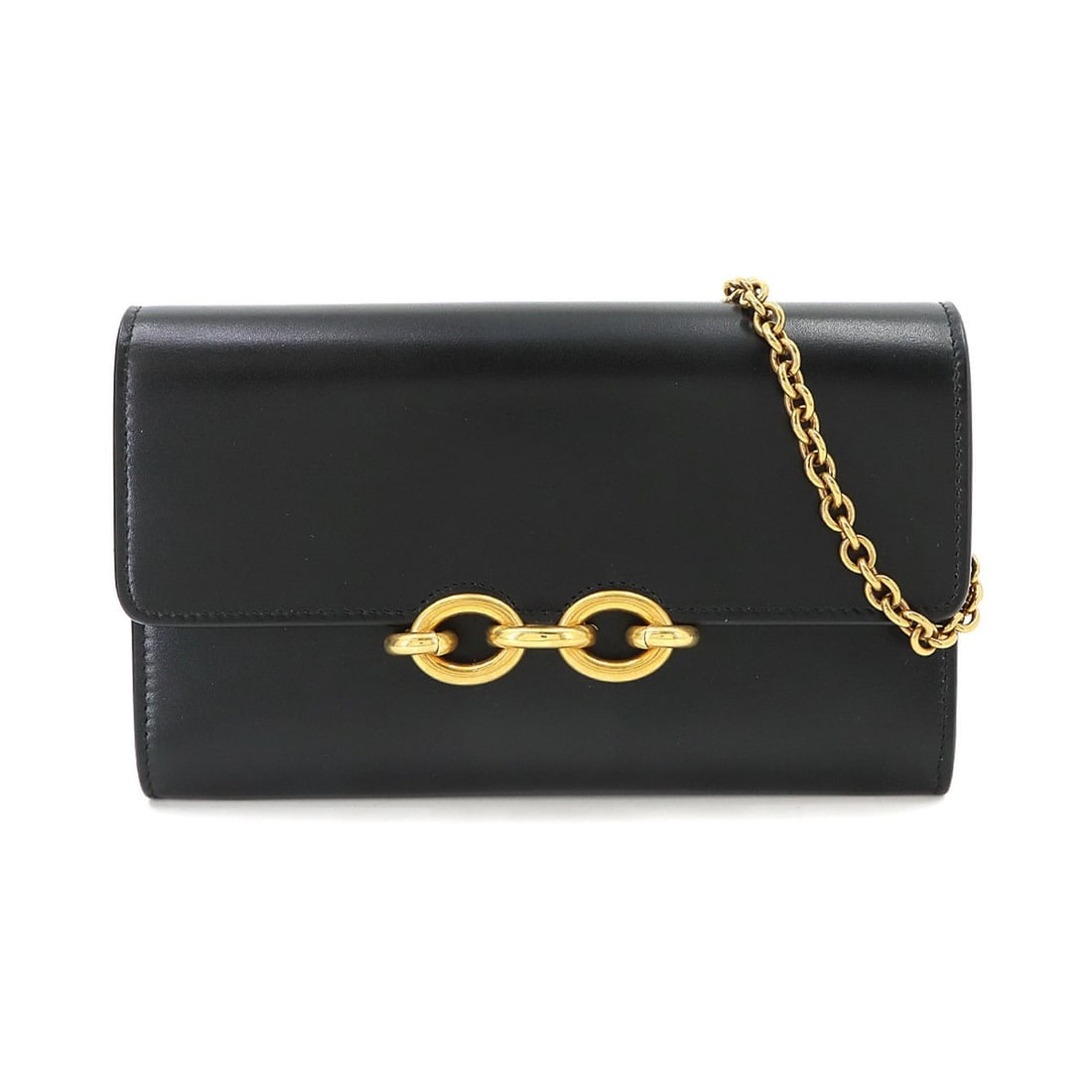 Saint Laurent Le Maillon Chain Wallet, Long Leather, Black, 696608, Gold Hardware.: --- Catalog ---Category: SizeSize (HxWxD): 11.5cm x 19cm x 3cm / 4.52'' x 7.48'' x 1.18''Category: DesignType: Chain/Shoulder walletColor: BlackGender: WomenMaterial: Leather Category: GeneralBrand: S