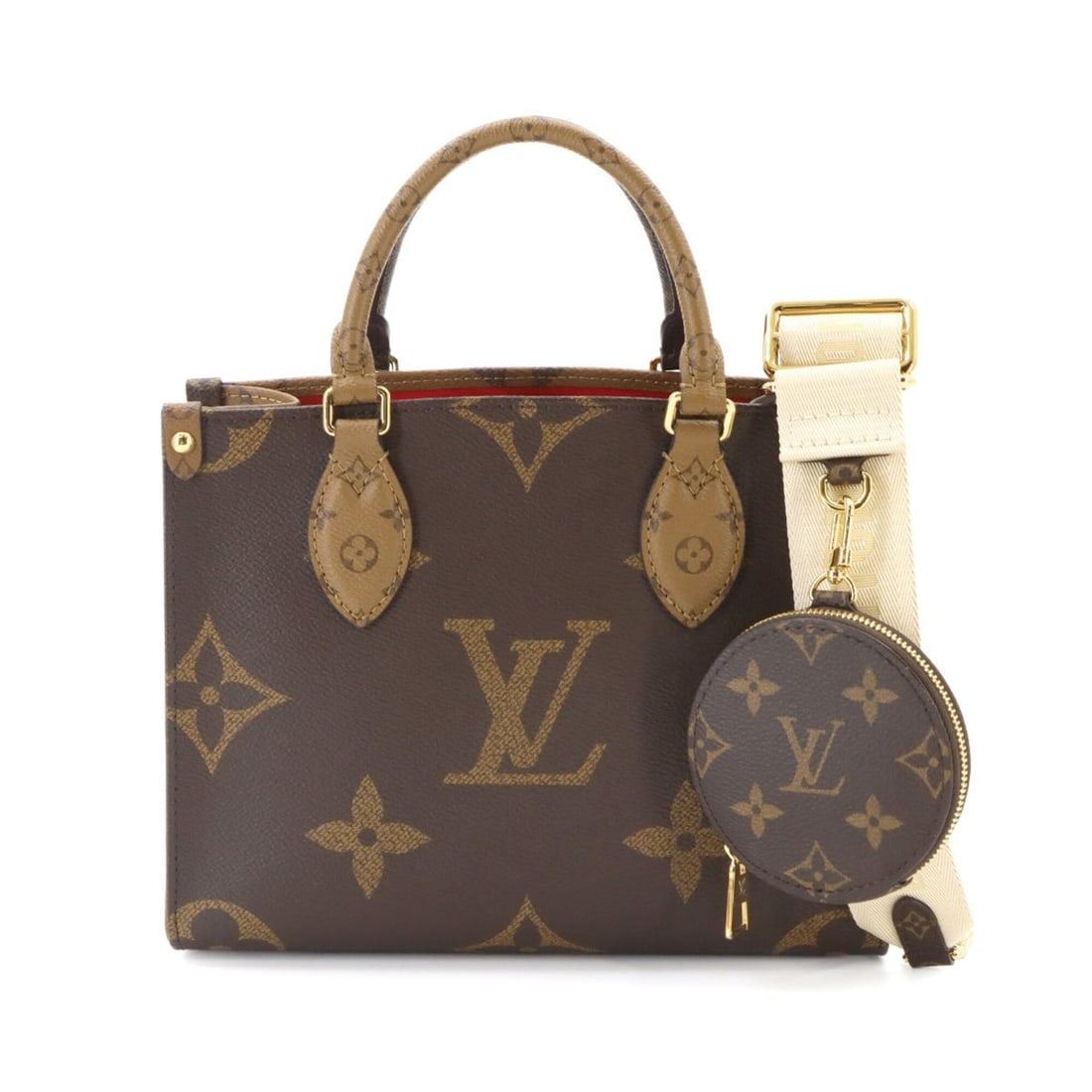 Louis Vuitton Onthego PM Monogram Giant 2-way Hand/Shoulder Handbag M46373 RFID: --- Catalog ---Category: SizeSize (HxWxD): 19cm x 24.5cm x 10.5cm / 7.48'' x 9.64'' x 4.13''Category: DesignType: HandbagColor: Monogram, Monogram ReverseGender: WomenMaterial: Monogram , Canvas , Mon