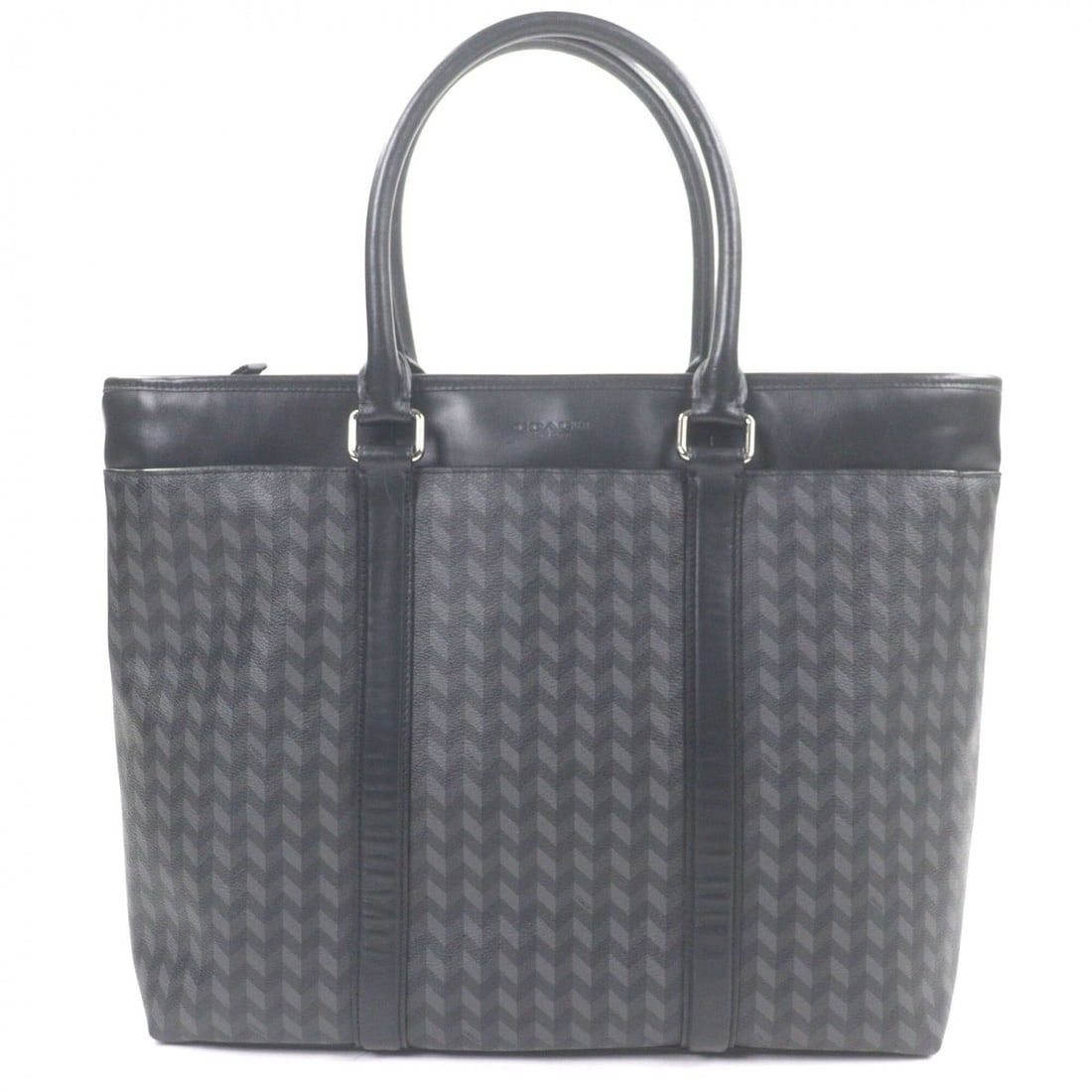 COACH F29032 Leather Herringbone Pattern 2-Way Shoulder Bag Briefcase Business Black Gray Men's: --- Catalog ---Category: SizeSize (HxWxD): 33cm x 49cm x 13cm / 12.99'' x 19.29'' x 5.11''Category: DesignType: Briefcase, Shoulder bagColor: Black, GrayGender: MenMaterial: Leather Category: GeneralM