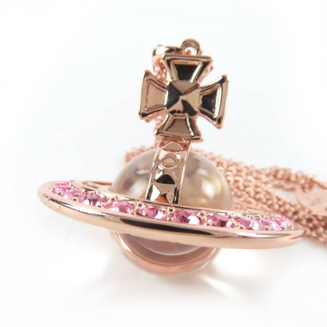 Vivienne Westwood Rhinestone Orb Necklace Pendant, Rose Pink, with Box and Dust Bag, Women's.: --- Catalog ---Category: SizePendant Size: 35mm x 37mm / 1.37'' x 1.45''Neck Circumference: 35 cm / 13.77''Category: DesignGender: WomenPendant Type: PendantNecklace Type: NecklaceCategory: GeneralBra