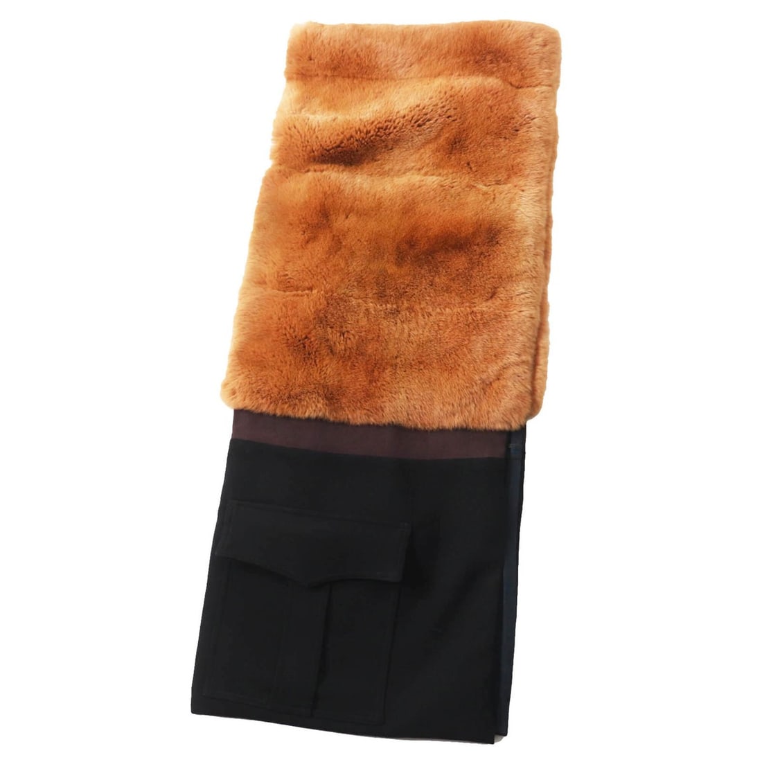 MARNI Wool Rabbit Pocket Stole/Scarf / Stole & Scarf Brown Black Made in Italy Authentic Women's (1 of 20)