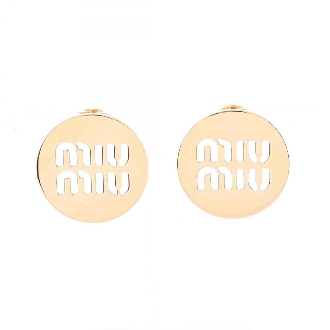 Miu Miu Miu Logo Circle Earrings, Gold Plated (GP), Women's, Tone: --- Catalog ---Category: SizeSize (HxWxD): 30.00mm x 30.00mm / 1.18'' x 1.18''Category: DesignType: Stud earringsColor: GoldGender: WomenMaterial: Gold platingCategory: GeneralBrand: Miu Miu--- Item L