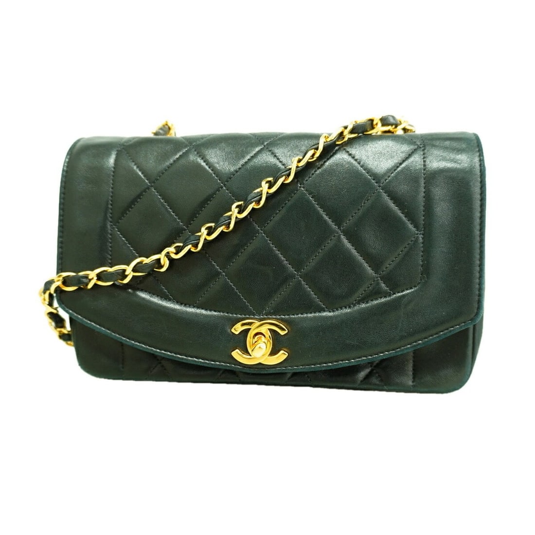 Chanel Diana Chain Shoulder Bag, Lambskin, Black, Women's: --- Catalog ---Category: SizeSize (HxWxD): 15cm x 22cm x 7cm / 5.9'' x 8.66'' x 2.75''Category: DesignType: Shoulder bagColor: BlackGender: WomenMaterial: Leather Hardware Color: GoldLeather/Fur Type: