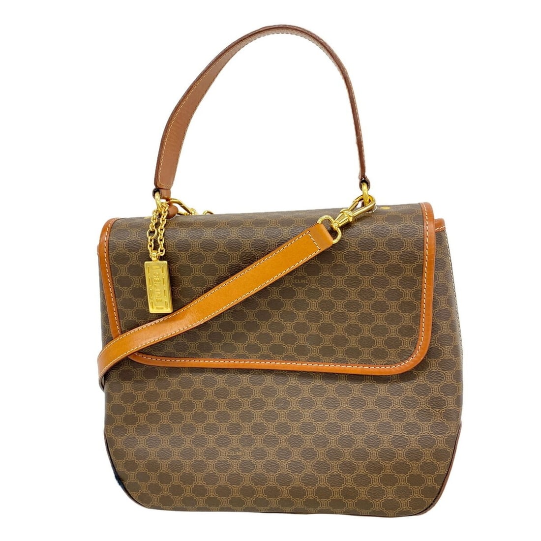 Celine Macadam Brown 2-way handbag for women (1 of 13)