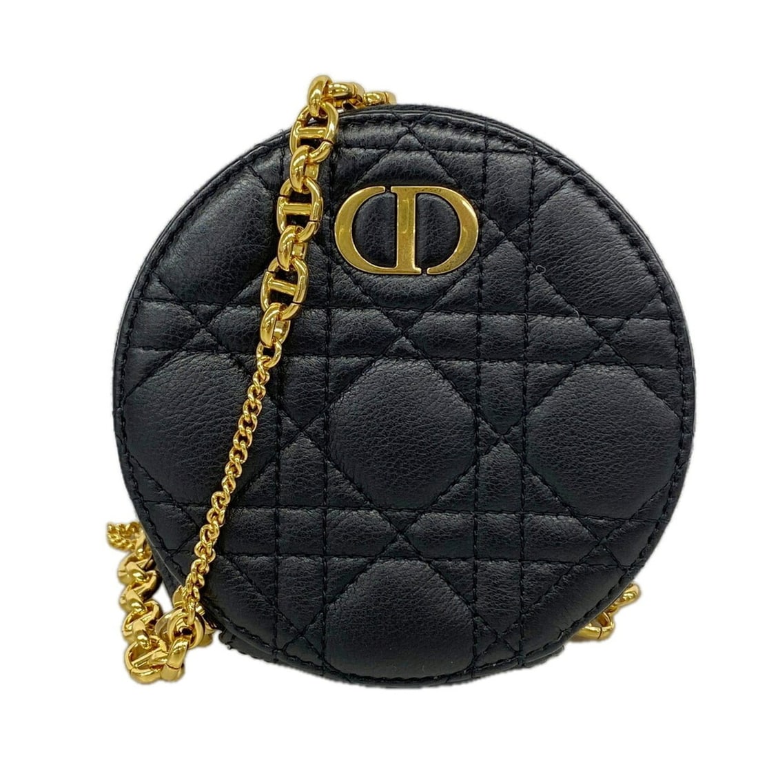 Christian Dior Cannage Leather Shoulder Bag, Black, for Women: --- Catalog ---Category: SizeSize (HxWxD): 12cm x 12cm x 2cm / 4.72'' x 4.72'' x 0.78''Category: DesignType: Shoulder bagColor: BlackGender: WomenMaterial: Leather Hardware Color: GoldCategory: Genera