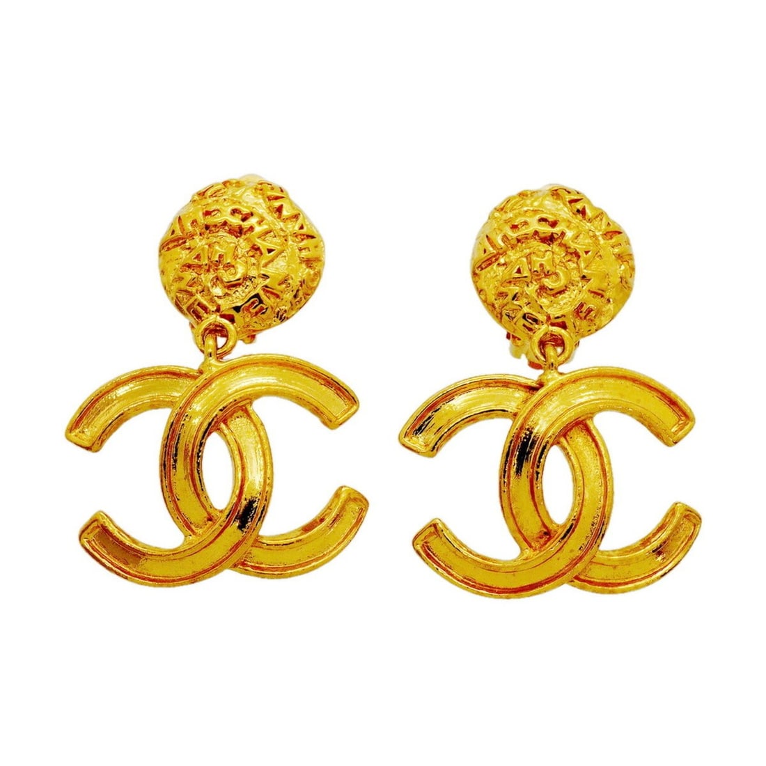 Chanel earrings, Coco Mark, GP plated gold, women's. (1 of 12)