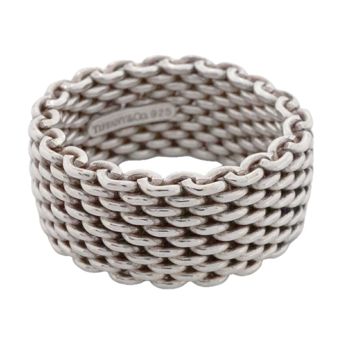 Tiffany & Co. Somerset Mesh Ring, Sterling Silver 925, Size 13, Women's: --- Catalog ---Category: SizeJP Size: 13US Size: 6.5Category: DesignType: Band ringGender: WomenMaterial: Silver 925Category: GeneralBrand: Tiffany--- Item List ---Section: ConditionRanking: Rank AB U