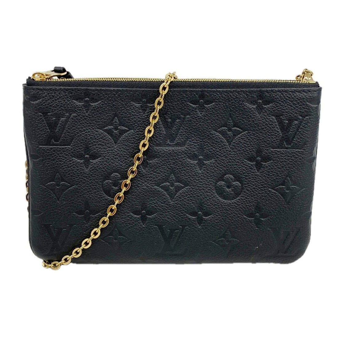 Louis Vuitton Monogram Empreinte Pochette Double Zip Shoulder Bag M68568 Noir (Women's): --- Catalog ---Category: SizeSize (HxWxD): 13cm x 20cm x 2.5cm / 5.11'' x 7.87'' x 0.98''Category: DesignType: Shoulder bagColor: NoirGender: WomenCategory: GeneralMPN: M68568Brand: Louis Vuitton--- I