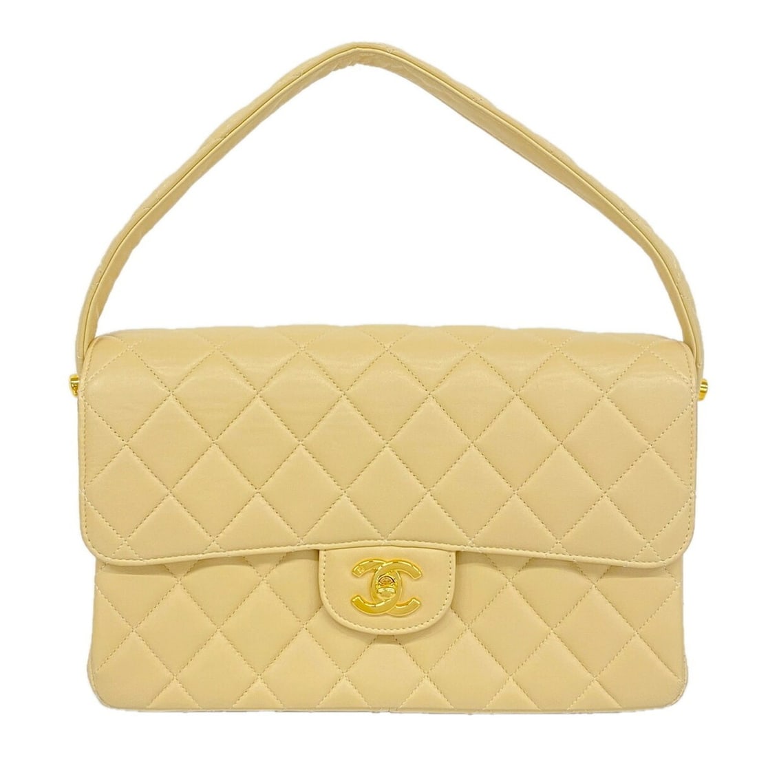 Chanel Matelassé Shoulder Bag, Double-Faced, Lambskin, Beige, Women's, P3471953: --- Catalog ---Category: SizeSize (HxWxD): 17.5cm x 25cm x 7.5cm / 6.88'' x 9.84'' x 2.95''Category: DesignType: Shoulder bagColor: BeigeGender: WomenMaterial: Leather Hardware Color: GoldLeather/Fur 