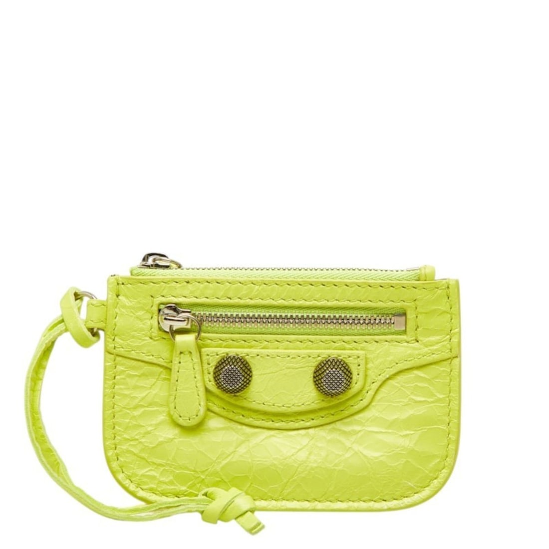 Balenciaga Le Cagoll Wallet/Coin Purse, Yellow Leather, Women's BALENCIAGA: --- Catalog ---Category: SizeSize (HxWxD): 7.5cm x 11cm x 5.00mm / 2.95'' x 4.33'' x 0.19''Category: DesignType: Coin purse/coin caseColor: YellowGender: WomenMaterial: Leather Category: GeneralBrand: