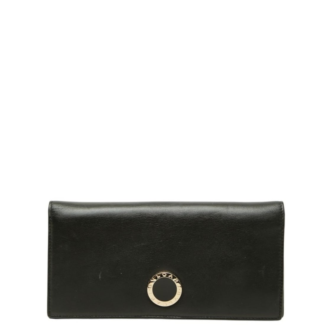 BVLGARI Long Wallet, Black Leather, Women's: --- Catalog ---Category: SizeSize (HxWxD): 10cm x 19.3cm x 1cm / 3.93'' x 7.59'' x 0.39''Category: DesignType: Long wallet (bi-fold)Color: Black, GoldGender: WomenMaterial: Leather Category: GeneralBr