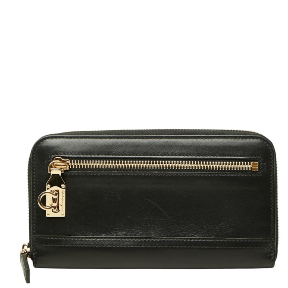 Salvatore Ferragamo Gancini Round Zip Long Wallet, Black Leather, Women's: --- Catalog ---Category: SizeSize (HxWxD): 10.5cm x 19cm x 2cm / 4.13'' x 7.48'' x 0.78''Category: DesignType: Long wallet (bi-fold)Color: BlackGender: WomenMaterial: Leather Category: GeneralBrand: S