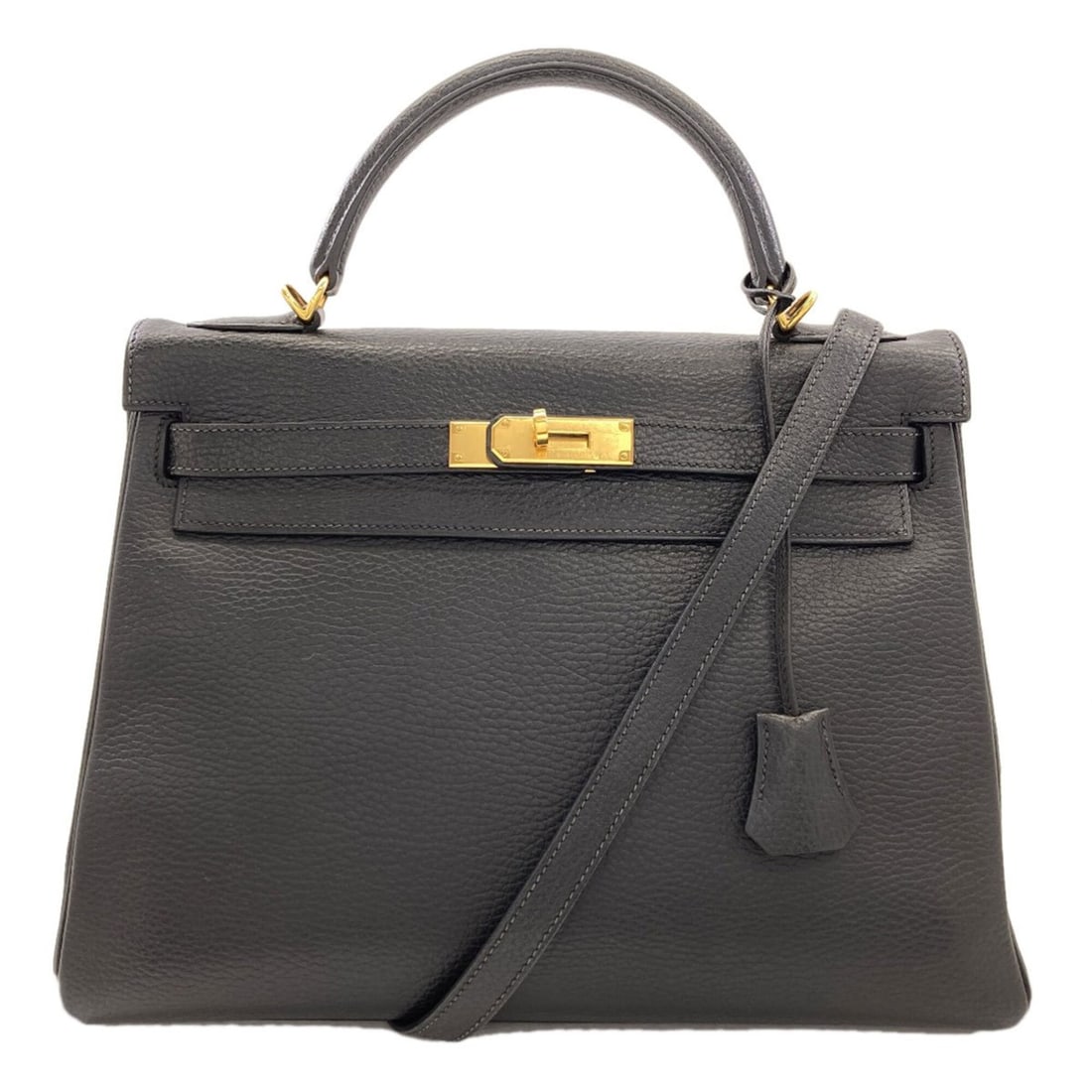 Hermes Kelly 32, inner stitching, gold hardware, handbag, Ardennes leather, women's.: --- Catalog ---Category: SizeSize (HxWxD): 23cm x 32cm x 12cm / 9.05'' x 12.59'' x 4.72''Strap Length: 89.5cm / 35.23''Handle Length: 22cm / 8.66''Category: DesignType: HandbagColor: BlackGender: Wome