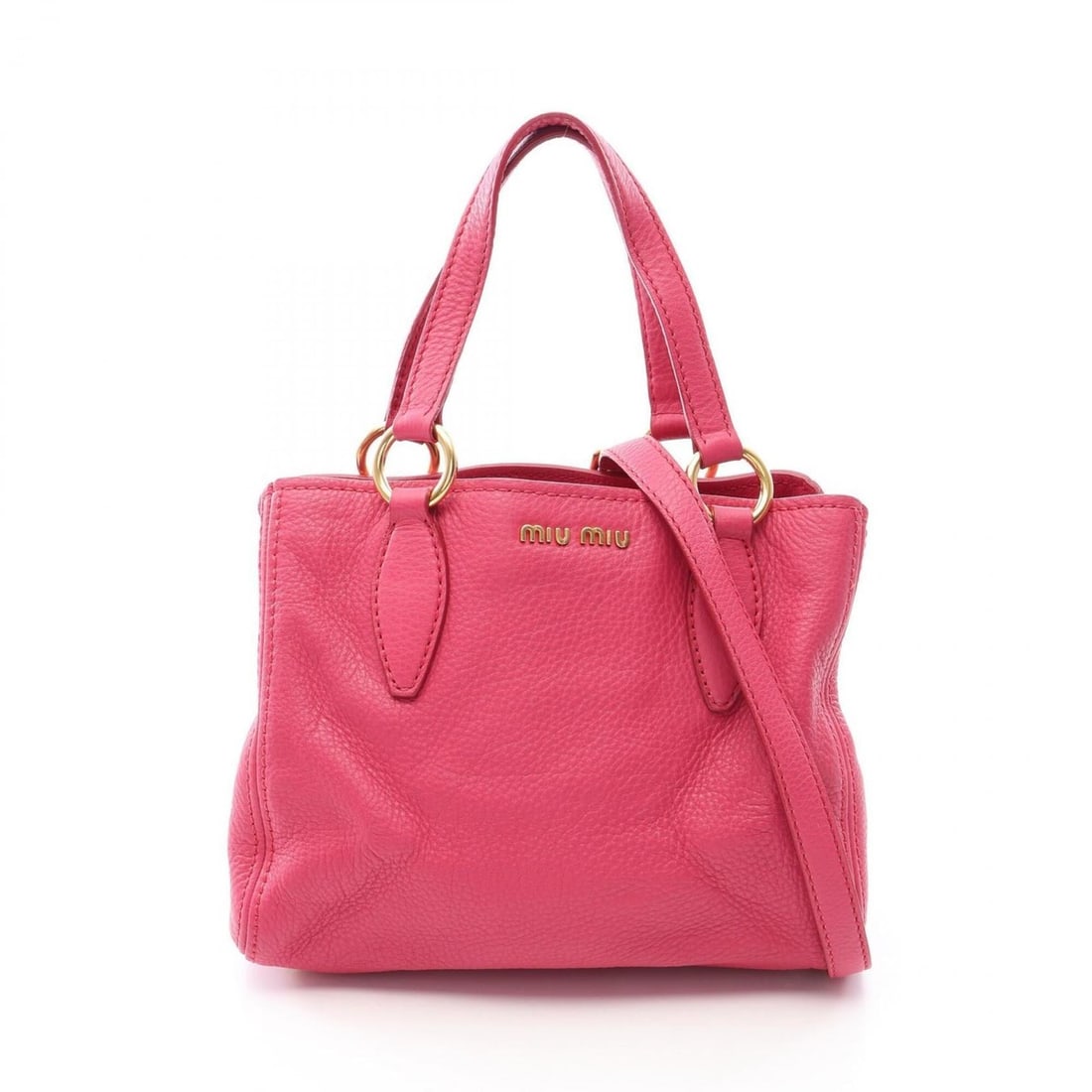 Miu Miu Miu VITELLO CARIBU 2-Way Handbag, Leather, Women's, Pink (RN0757): --- Catalog ---Category: SizeSize (HxWxD): 24cm x 28cm x 13cm / 9.44'' x 11.02'' x 5.11''Category: DesignType: HandbagColor: PinkGender: WomenMaterial: Leather Category: GeneralBrand: Miu Miu--- Item 