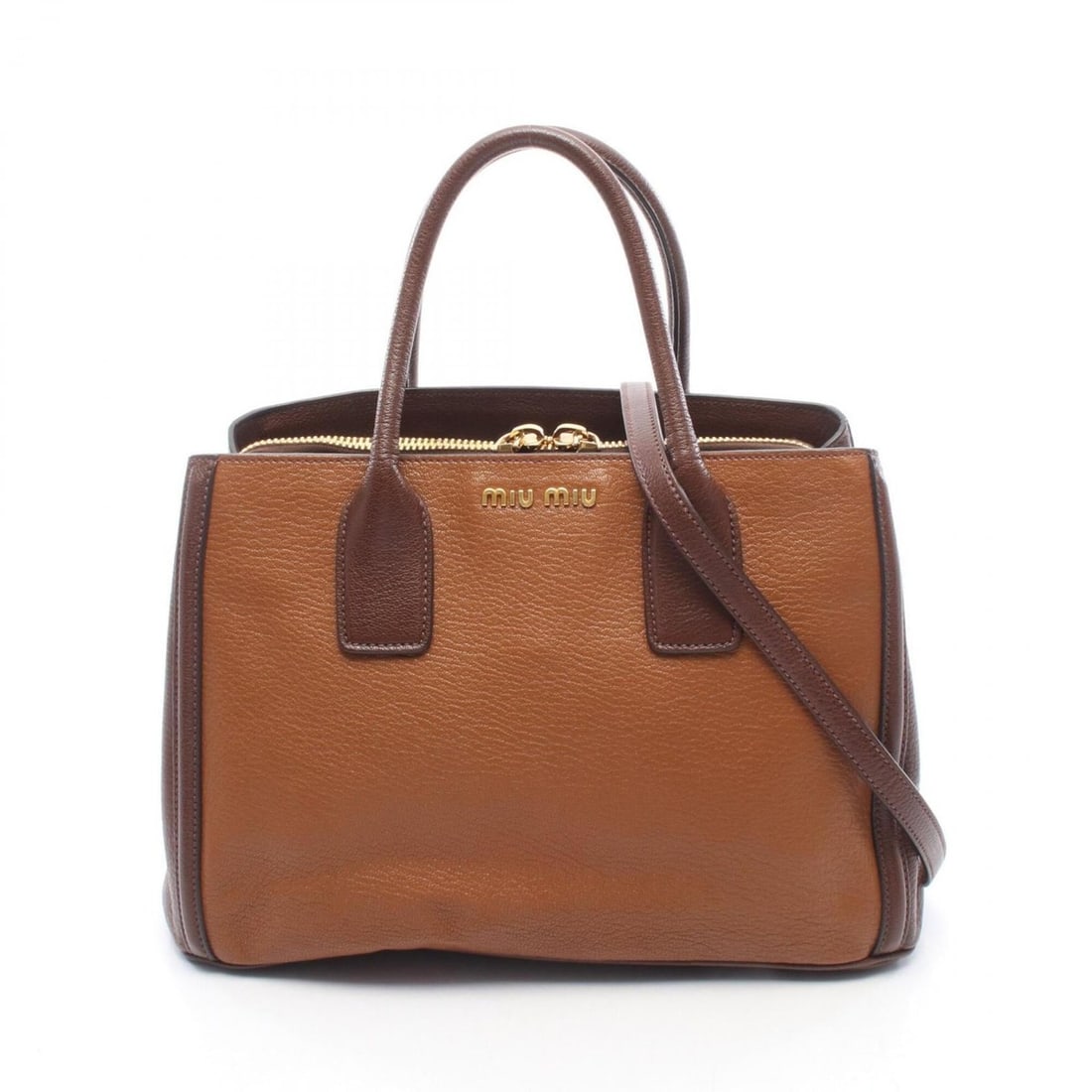 Miu Miu Miu MADRAS BICOLORE Madras 2-Way Tote Bag/Handbag, Leather, Women's, Brown, RN0883: --- Catalog ---Category: SizeSize (HxWxD): 22.5cm x 34cm x 15.5cm / 8.85'' x 13.38'' x 6.1''Category: DesignType: Handbag, Tote bagColor: BrownGender: WomenMaterial: Leather Category: GeneralMPN: RN08