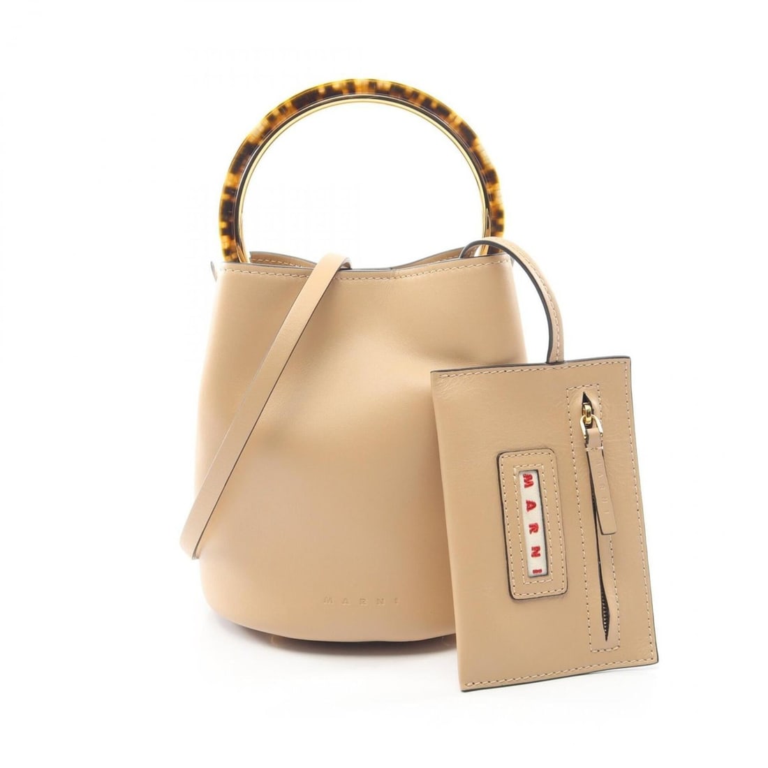 MARNI Panier 2-Way Handbag, Leather, Women's, Beige (SCMPU09T28): --- Catalog ---Category: SizeSize (HxWxD): 19cm x 18cm x 15cm / 7.48'' x 7.08'' x 5.9''Category: DesignType: HandbagColor: BeigeGender: WomenMaterial: Leather Category: GeneralMPN: SCMPU09T28Brand: Ma