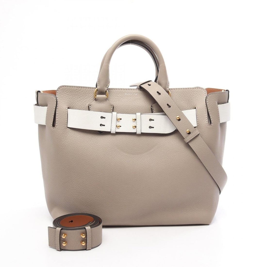 Burberry Belt Bag Large 2-Way Handbag Leather Women's Beige/White 4076727: --- Catalog ---Category: SizeSize (HxWxD): 31cm x 33cm x 17cm / 12.2'' x 12.99'' x 6.69''Category: DesignType: HandbagColor: Beige, WhiteGender: WomenMaterial: Leather Category: GeneralBrand: Burberry