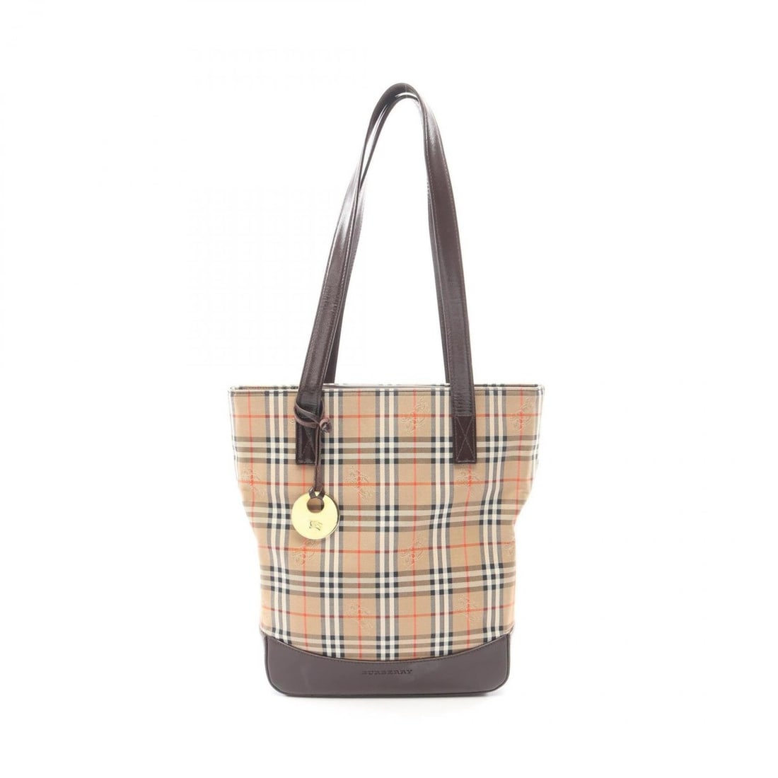 Burberry Haymarket Check Tote Bag Handbag Canvas Leather Women's Beige Brown Multicolor: --- Catalog ---Category: SizeSize (HxWxD): 28.5cm x 22cm x 9cm / 11.22'' x 8.66'' x 3.54''Category: DesignType: Handbag, Tote bagColor: Beige, Brown, Multi-colorGender: WomenMaterial: Canvas , Leather