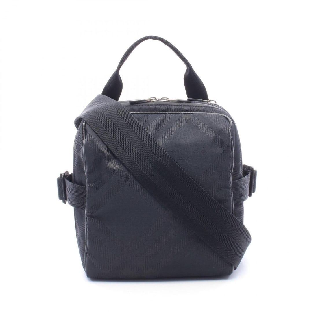 Burberry Check Jacquard Crossbody Bag Shoulder Handbag Nylon Leather Men's Black 8080900: --- Catalog ---Category: SizeSize (HxWxD): 23cm x 20cm x 10.5cm / 9.05'' x 7.87'' x 4.13''Category: DesignType: Crossbody bag, Handbag, Shoulder bagColor: BlackGender: MenMaterial: Nylon , Leather Cat