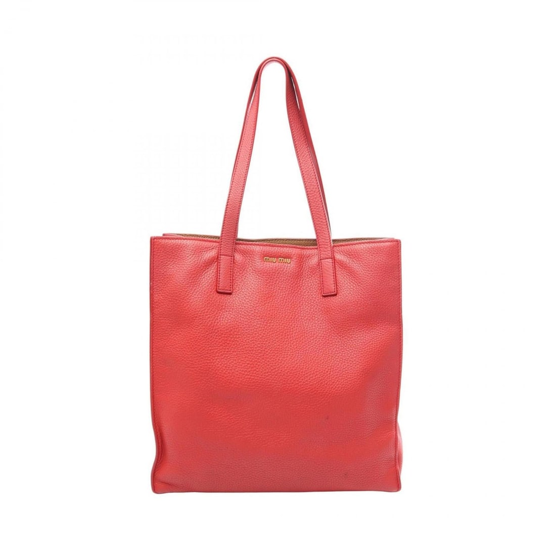Miu Miu Miu Tote Bag Handbag Leather Women's Red 5BG013: --- Catalog ---Category: SizeSize (HxWxD): 35cm x 34cm x 13cm / 13.77'' x 13.38'' x 5.11''Category: DesignType: Handbag, Tote bagColor: Red colorGender: WomenMaterial: Leather Category: GeneralBrand: 
