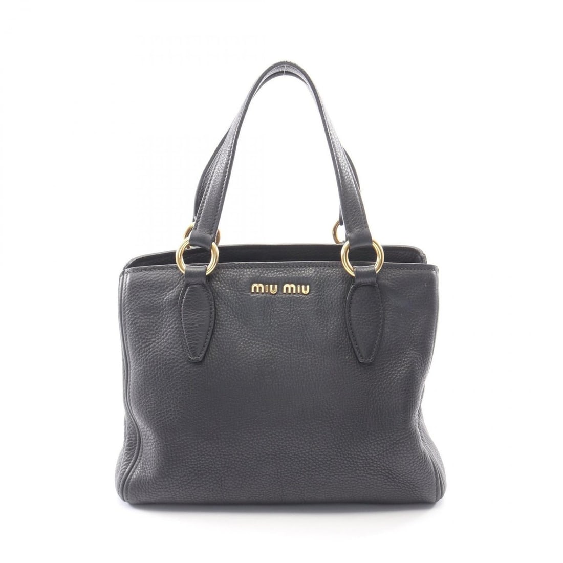 Miu Miu Miu Tote Bag Handbag Leather Women's Black: --- Catalog ---Category: SizeSize (HxWxD): 21cm x 28cm x 14cm / 8.26'' x 11.02'' x 5.51''Category: DesignType: Handbag, Tote bagColor: BlackGender: WomenMaterial: Leather Category: GeneralBrand: Miu M