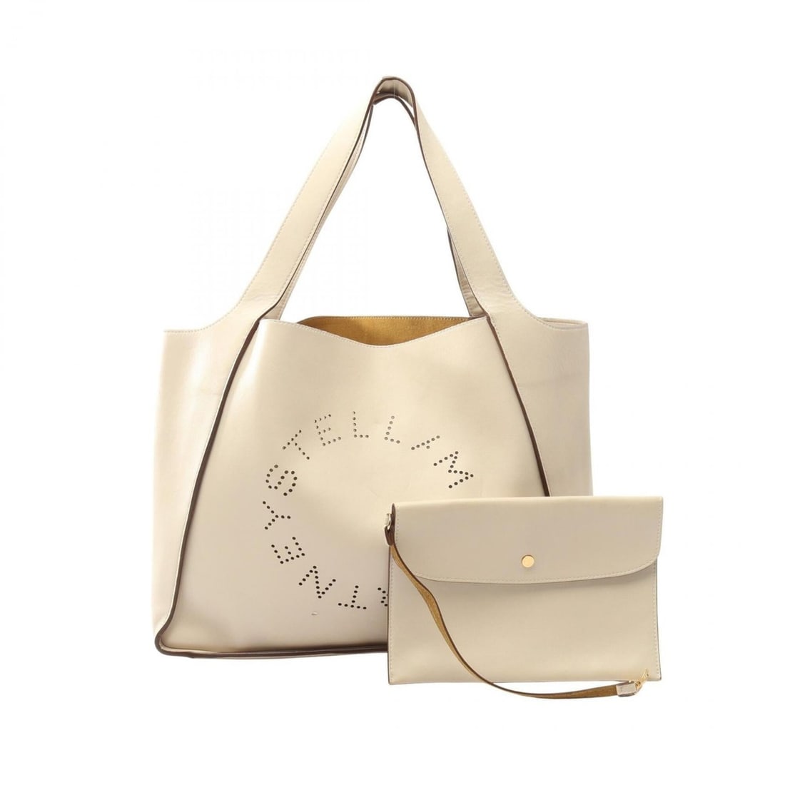 Stella McCartney Logo Tote Bag Handbag, Faux Leather, Women's, Ivory, 502793: --- Catalog ---Category: SizeSize (HxWxD): 31cm x 39cm x 15cm / 12.2'' x 15.35'' x 5.9''Category: DesignType: Handbag, Pouch, Tote bagColor: IvoryGender: WomenCategory: GeneralMPN: 502793Brand: Stella