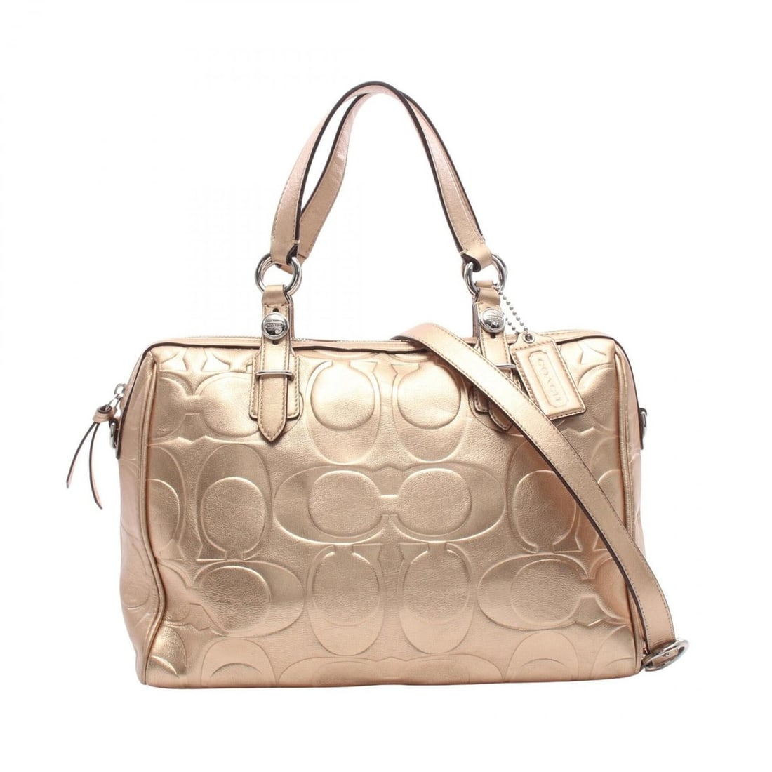 Coach Signature 2-Way Handbag, Leather, Women's, Gold Tone, F17992: --- Catalog ---Category: SizeSize (HxWxD): 24cm x 31cm x 11.5cm / 9.44'' x 12.2'' x 4.52''Category: DesignType: HandbagColor: GoldGender: WomenMaterial: Leather Category: GeneralMPN: F17992Brand: Coac