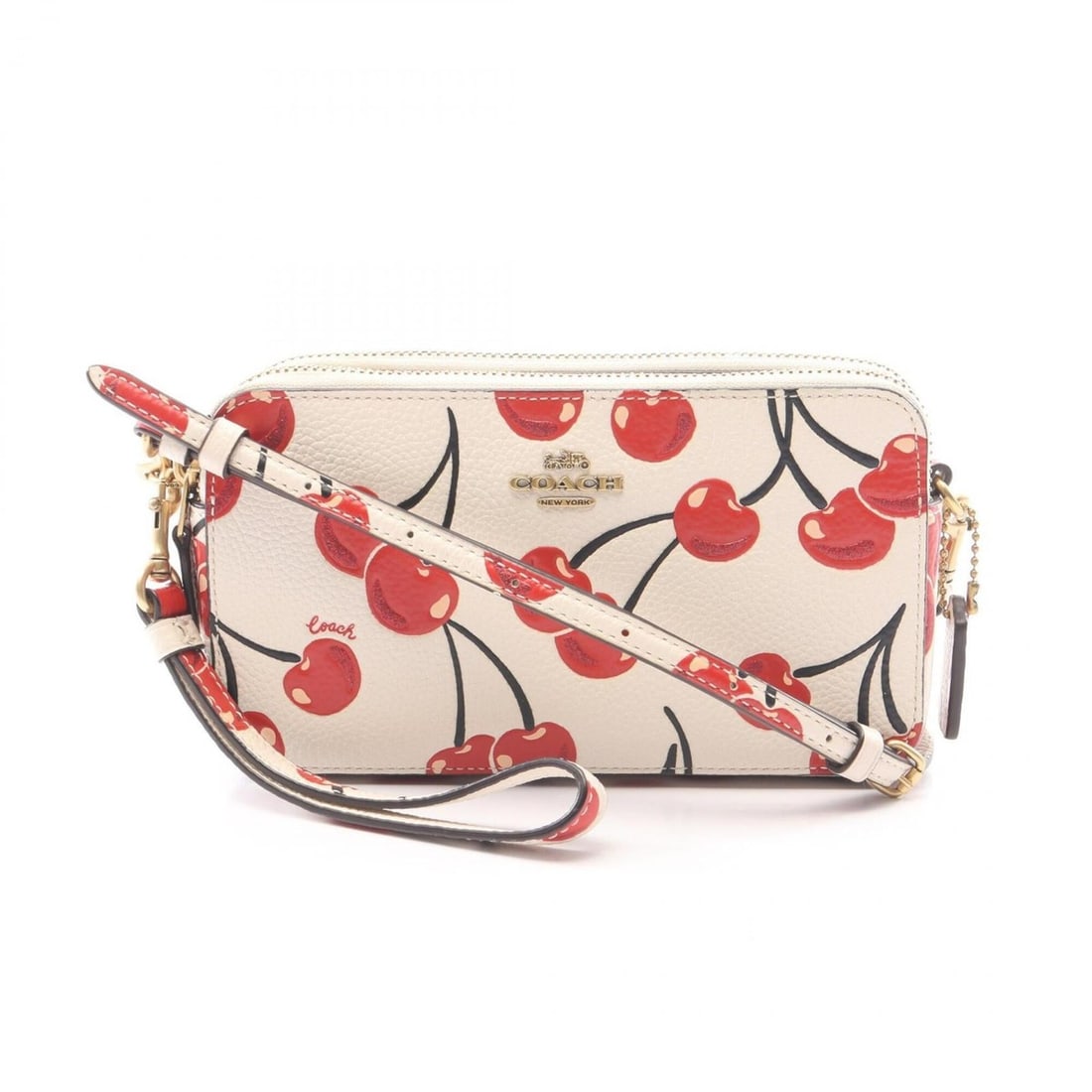 Coach Kira Crossbody Bag with Cherry Leather Shoulder Bag/Handbag for Women, Ivory, Red, Black: --- Catalog ---Category: SizeSize (HxWxD): 10cm x 18cm x 4cm / 3.93'' x 7.08'' x 1.57''Category: DesignType: Handbag, Shoulder bagColor: Black, Ivory, Red colorGender: WomenMaterial: Leather Category: