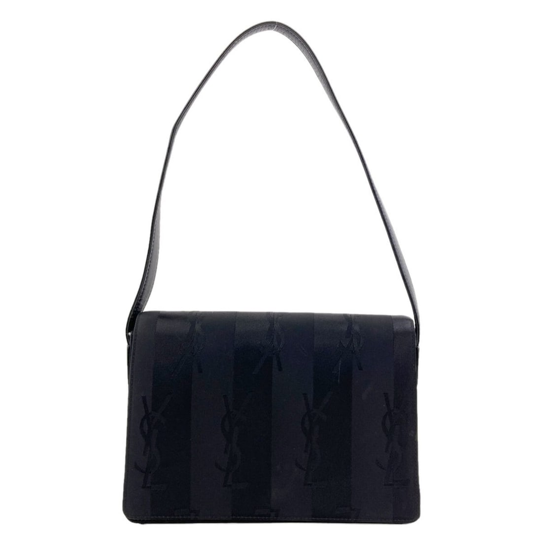 Yves Saint Laurent Logo Stripe Shoulder Bag, Nylon Canvas/Leather, Women's: --- Catalog ---Category: SizeSize (HxWxD): 18.5cm x 24.5cm x 9.5cm / 7.28'' x 9.64'' x 3.74''Category: DesignType: Shoulder bagColor: BlackGender: WomenMaterial: Nylon canvas , Leather Category: Gener