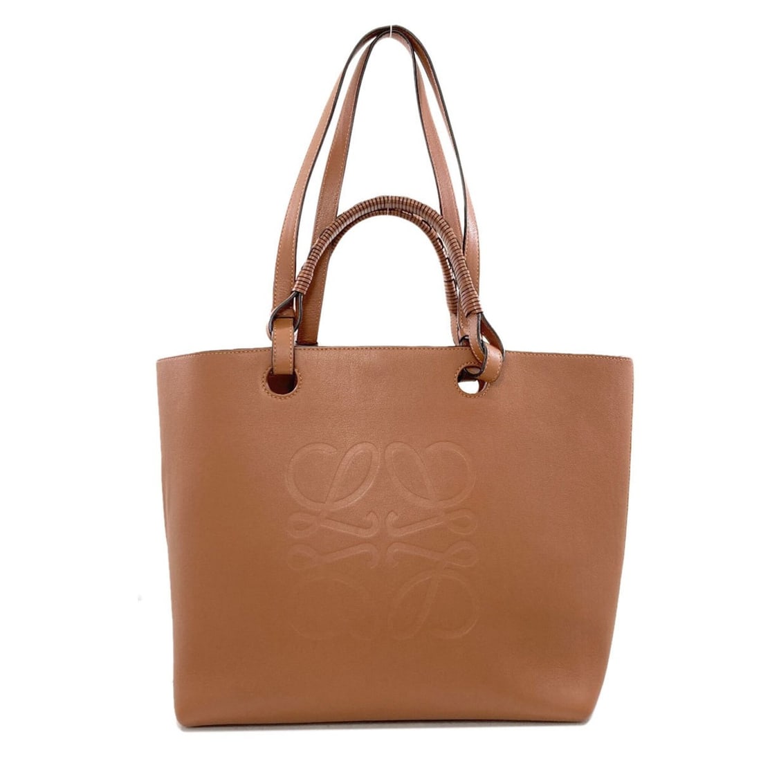 Loewe Anagram 2-Way Tote Bag, Calfskin, Women's: --- Catalog ---Category: SizeSize (HxWxD): 30cm x 32cm x 16.5cm / 11.81'' x 12.59'' x 6.49''Category: DesignType: Tote bagColor: BrownGender: WomenMaterial: Leather Category: GeneralBrand: Loewe--- It