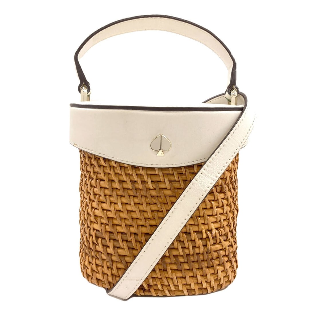 Kate Spade Mini Bucket Basket Bag 2-Way Shoulder Leather/Rattan Women's kate spade: --- Catalog ---Category: SizeSize (HxWxD): 15cm x 13.5cm x 8.5cm / 5.9'' x 5.31'' x 3.34''Strap Length: 114cm - 121cm / 44.88'' - 47.63''Handle Length: 24cm / 9.44''Category: DesignType: Shoulder bagC