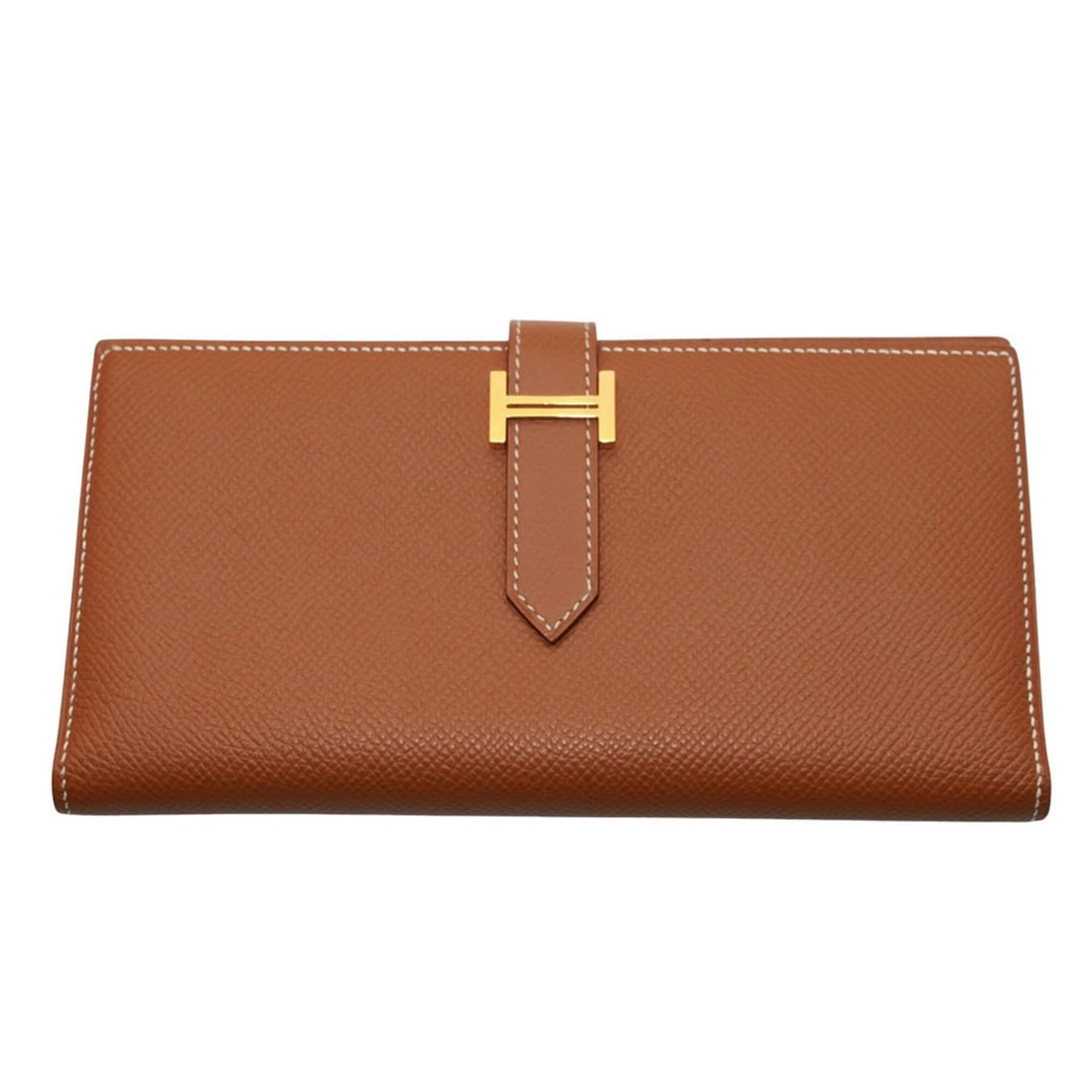 Hermes Bearn Soufflé Women's Long Wallet, Veau Epsom Leather, Gold, Gold Hardware, with Box, 2017: --- Catalog ---Category: SizeSize (HxWxD): 9cm x 17.5cm x 1.5cm / 3.54'' x 6.88'' x 0.59''Category: DesignType: Coin purse/coin caseColor: BrownGender: WomenMaterial: Epsom leather Category: GeneralBr