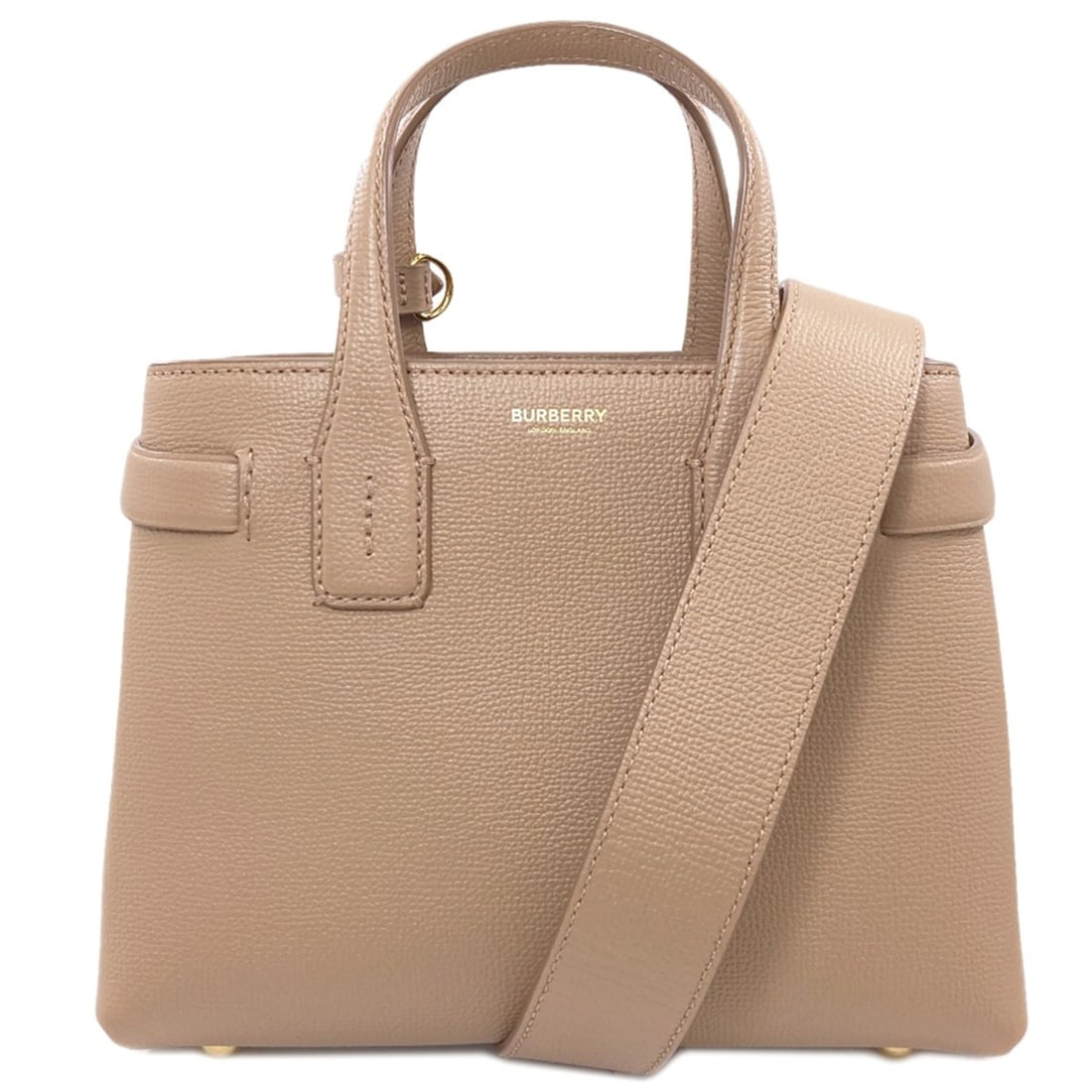 Burberry Banner 2-Way Handbag, Calfskin, Women's BURBERRY: --- Catalog ---Category: SizeSize (HxWxD): 20cm x 21cm x 11cm / 7.87'' x 8.26'' x 4.33''Strap Length: 100cm - 110cm / 39.36'' - 43.3''Handle Length: 25cm / 9.84''Category: DesignType: HandbagColor: Br