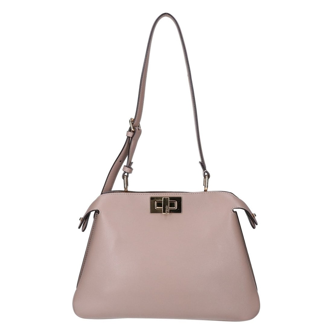 FENDI Peekaboo Soft Small Shoulder Bag (8BN365) - Excellent Condition Greige with Gold Hardware: --- Catalog ---Category: SizeSize (HxWxD): 19.5cm x 28cm x 4cm / 7.67'' x 11.02'' x 1.57''Category: DesignType: Shoulder bagColor: GrayishGender: WomenMaterial: Leather Hardware Color: GoldCategory: G
