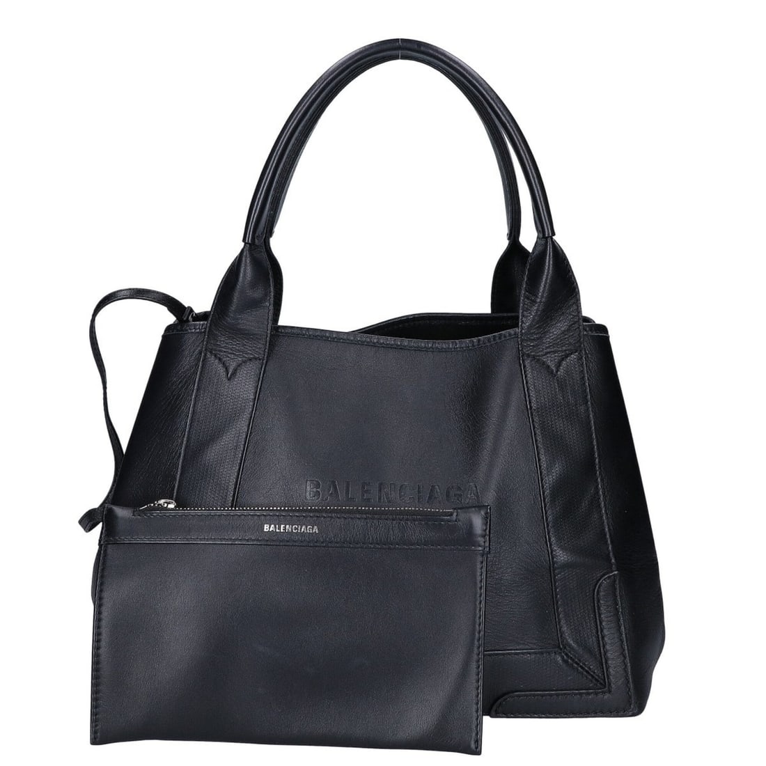 BALENCIAGA 339933 All-Leather Cabas Tote Bag with Pouch, Navy, Women's: --- Catalog ---Category: SizeSize (HxWxD): 22.5cm x 28.5cm x 17cm / 8.85'' x 11.22'' x 6.69''Category: DesignType: Pouch, Tote bagColor: NavyGender: WomenMaterial: Leather Category: GeneralBrand: Bale