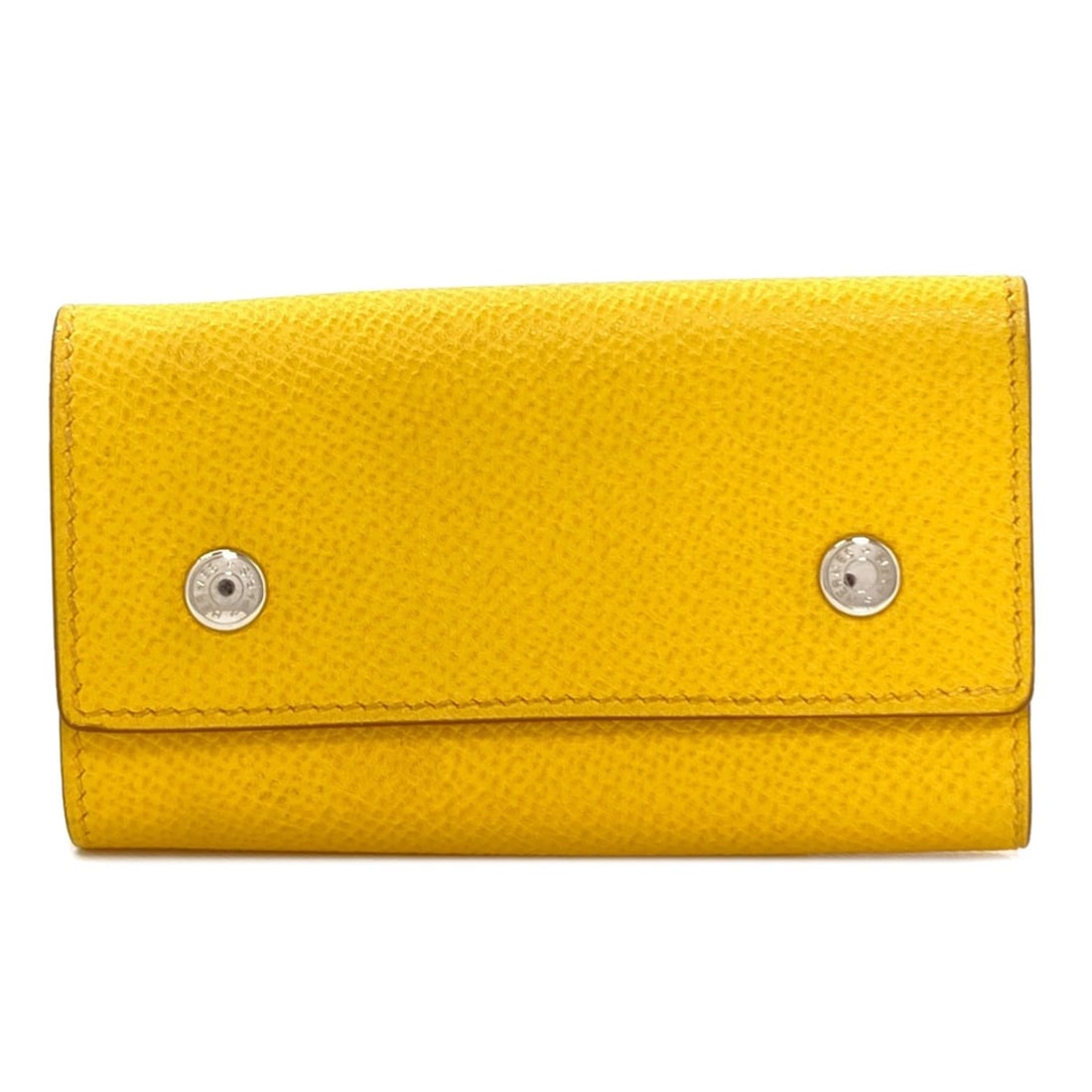 Hermes Sellier Etuicle 4 Silver Hardware Key Case Epsom Leather Women's HERMES: --- Catalog ---Category: DesignType: KeycaseColor: YellowGender: WomenClosure: Button, Snap fastenerMaterial: Epsom leather Number of Key Hooks: 4Category: GeneralBrand: HermesCategory: Physical Prope