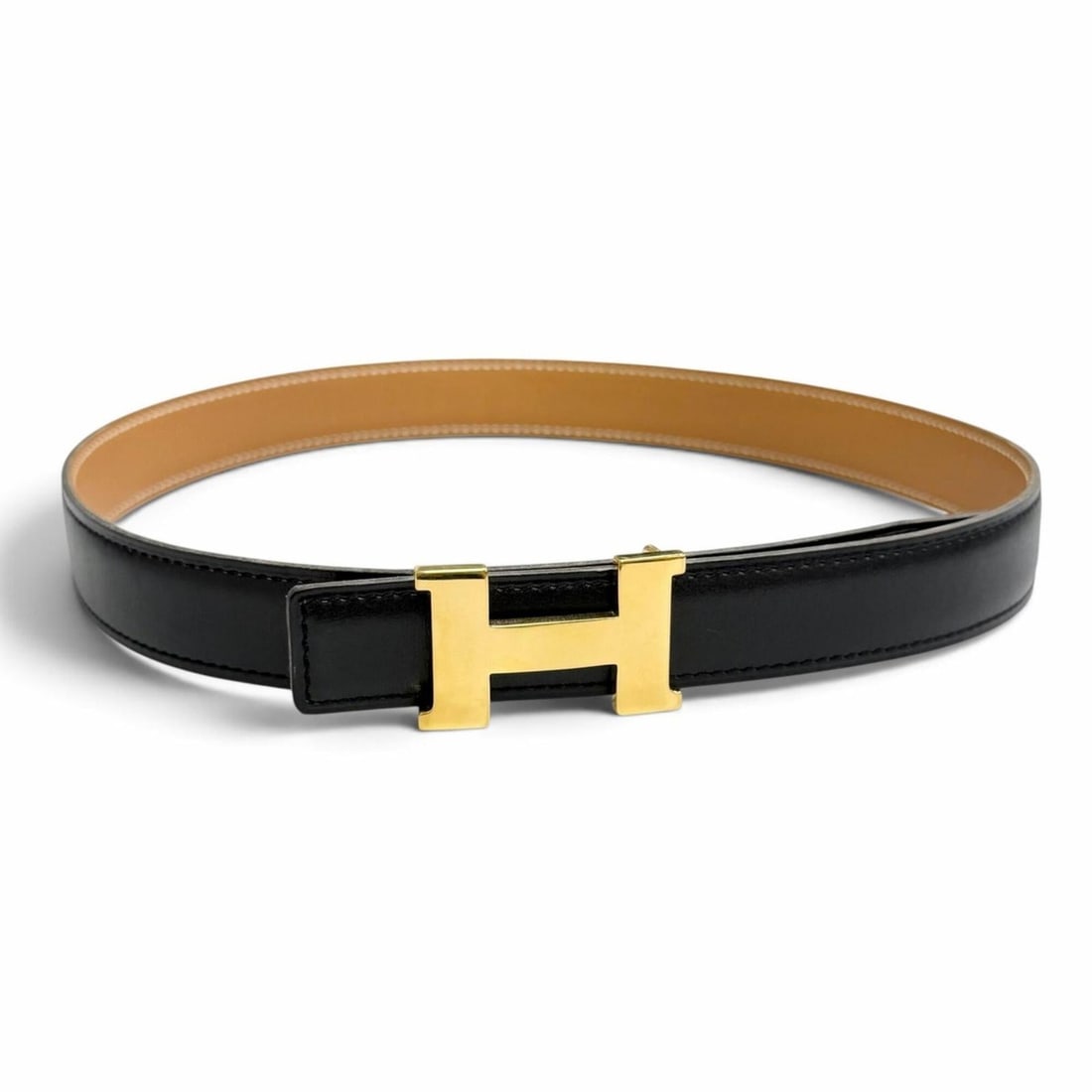 HERMES Vintage Gold Hardware Mini Constance H Reversible Leather Belt (Margiela Era) Black/Brown,: --- Catalog ---Category: SizeLength: 62cm - 67cm / 24.4'' - 26.37''Category: DesignType: Standard beltColor: Black, BrownGender: WomenMaterial (Strap): Leather Category: GeneralBrand: HermesCountry of