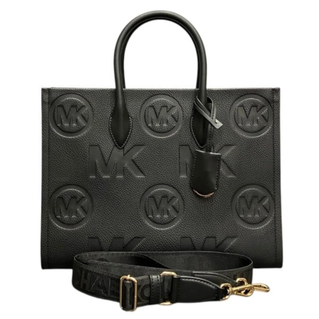 Michael Kors 35R5G7ZT6L Leather MK Embossed 2-Way Bag Tote Shoulder for Women: --- Catalog ---Category: SizeSize (HxWxD): 27cm x 35cm x 12cm / 10.62'' x 13.77'' x 4.72''Category: DesignType: Shoulder bag, Tote bagColor: BlackGender: WomenMaterial: Leather Category: GeneralMPN: 3